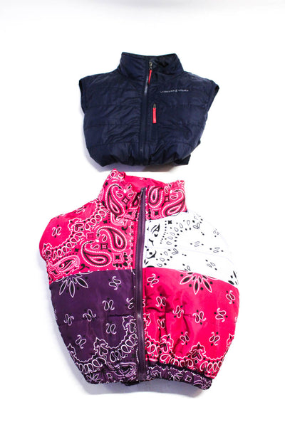 Vineyard Vines Designer Girls Bandana Print Puffer Coat Vest XL Small Lot 2