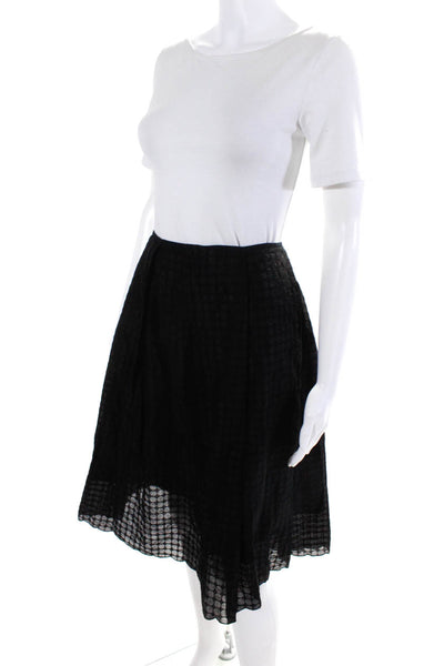 Fragile Womens High Waist Spotted Textured A-Line Knee Length Skirt Black Size38