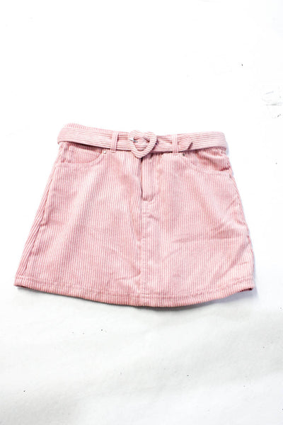 Zara Mayoral Girls Corduroy Skirt Long Sleeve Tops White Pink Size 6 8 Lot 3