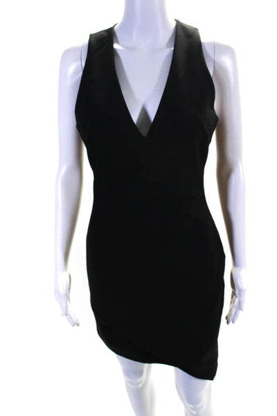 Elizabeth and James Womens V-Neck Sleeveless Asymmetrical Dress Black Size 6