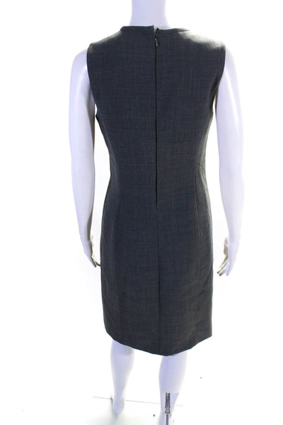 Tory Burch Womens Wool Blend Round Neck Sleeveless Sheath Dress Gray Size 4