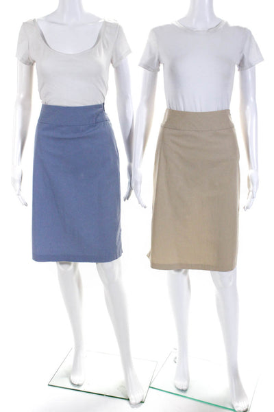 Banana Republic Womens Light Khaki Cotton Side Zip A-Line Skirt Size 2 Lot 2