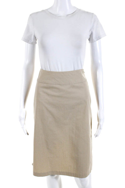 Banana Republic Womens Light Khaki Cotton Side Zip A-Line Skirt Size 2 Lot 2