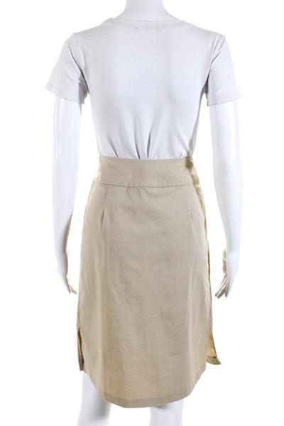 Banana Republic Womens Light Khaki Cotton Side Zip A-Line Skirt Size 2 Lot 2