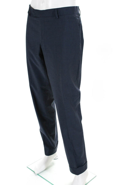 J. Lindeberg Mens Slim Leg Creased Grant Dress Pants Blue Wool Size EUR 54