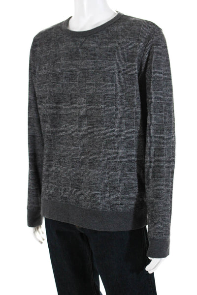 Frank & Oak Mens Plaid Pullover Sweatshirt Gray Wool Blend Size Large