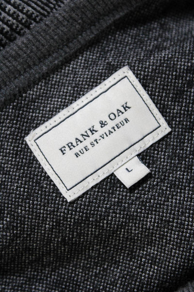Frank & Oak Mens Plaid Pullover Sweatshirt Gray Wool Blend Size Large