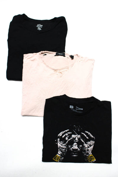 J Crew Theory Womens Tee Shirts Black Pink Cotton Size Small Lot 3