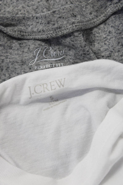 J Crew Women's Crewneck Long Sleeves Blouse Gray White Size S Lot 2