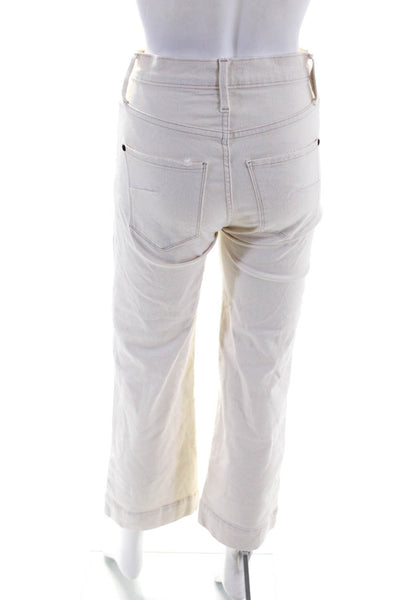 James Jeans Women's Midrise Pockets Wide Leg Pant Ivory Size 25