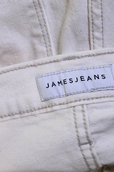James Jeans Women's Midrise Pockets Wide Leg Pant Ivory Size 25