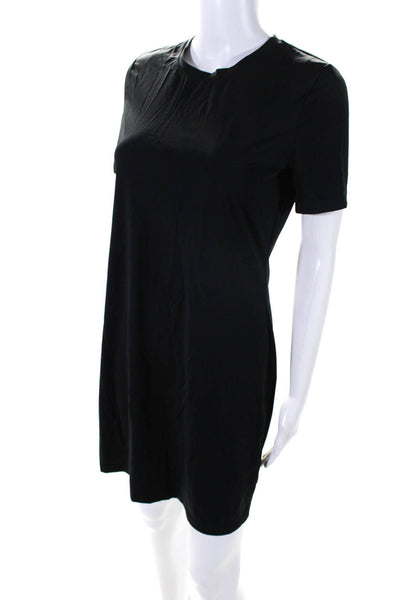 Theory Womens Short Sleeve Crew Neck Shirt Sheath Dress Black Size Small