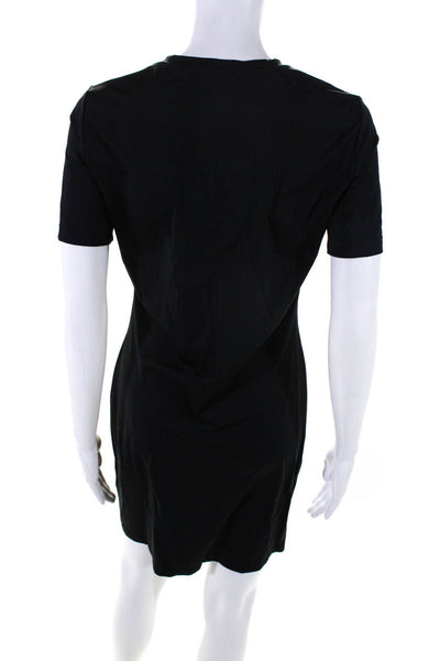 Theory Womens Short Sleeve Crew Neck Shirt Sheath Dress Black Size Small