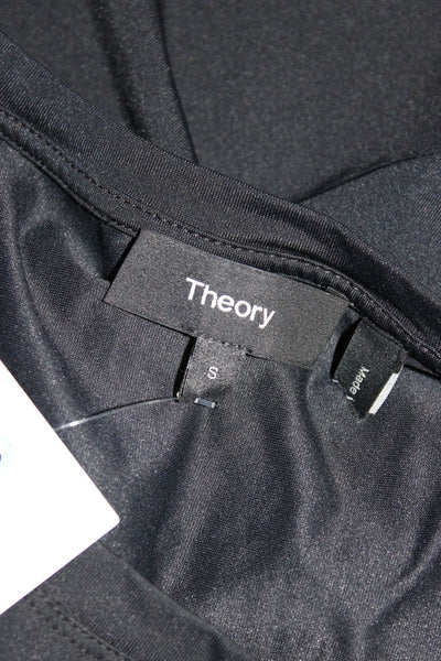 Theory Womens Short Sleeve Crew Neck Shirt Sheath Dress Black Size Small