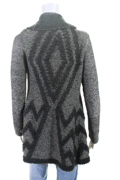 Angel Of The North Womens Wool Knit Open Front Cardigan Sweater Gray Size S