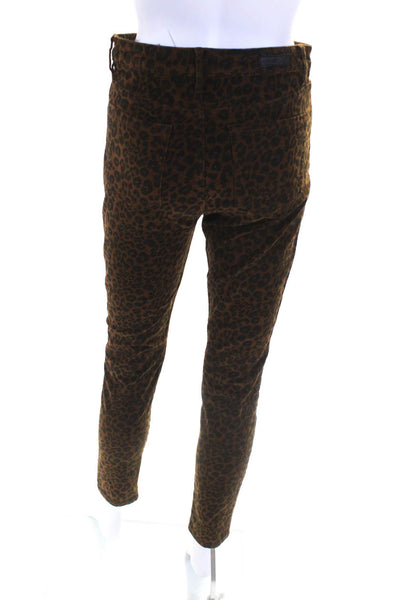 Sanctuary Women's Leopard Print Corduroy Mid Rise Skinny Jeans Brown Size 29