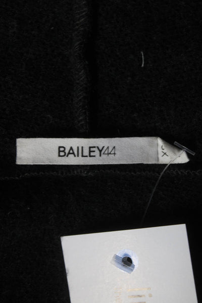 Bailey 44 Women's Faux Leather Open Front Wool Cardigan Gray Size XS