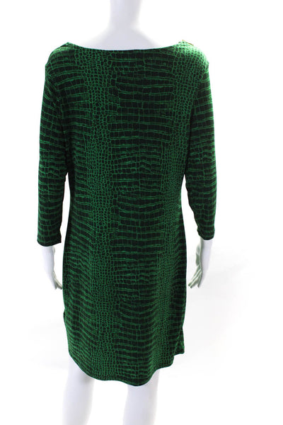 Michael Michael Kors Women's Boat Neck 3/4 Sleeves Mini Dress Green Size M