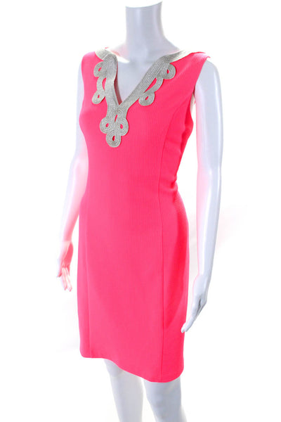 Vince Camuto Women's V-Neck Sleeveless Mini Dress Pink Size 10