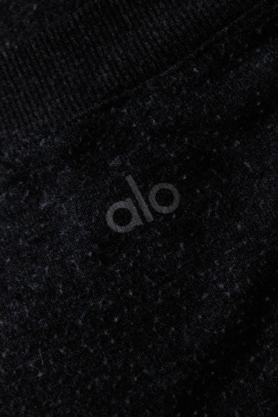 Alo Women's Long Sleeve Side Slit Crewneck T-shirt Dark Gray Size S