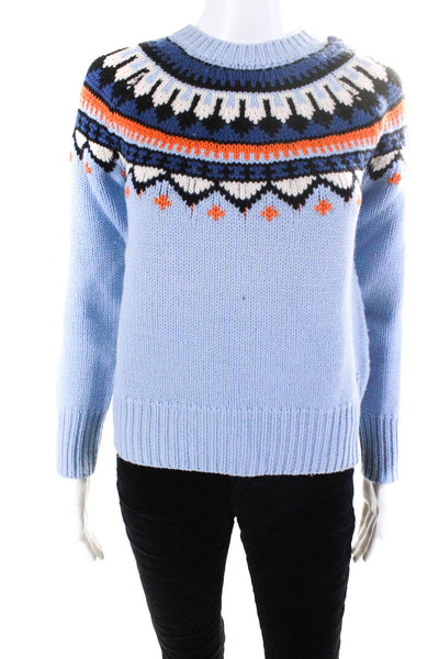 Scotch & Soda Women's Wool Fair Isle Long Sleeve Pullover Sweater Blue Size S