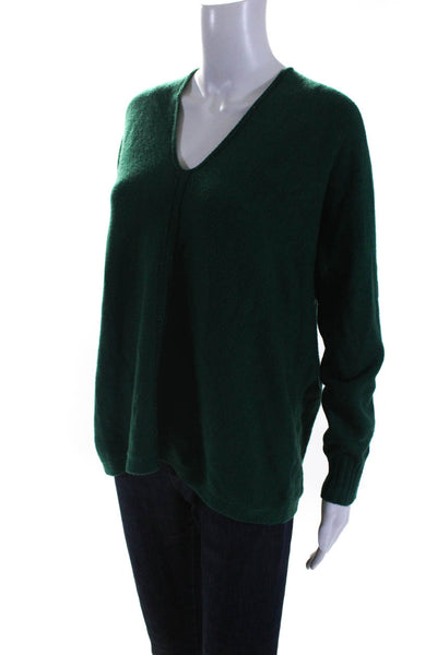 Lilly Pulitzer Womens Metallic Knit Long Sleeve V-Neck Sweater Green Size XS