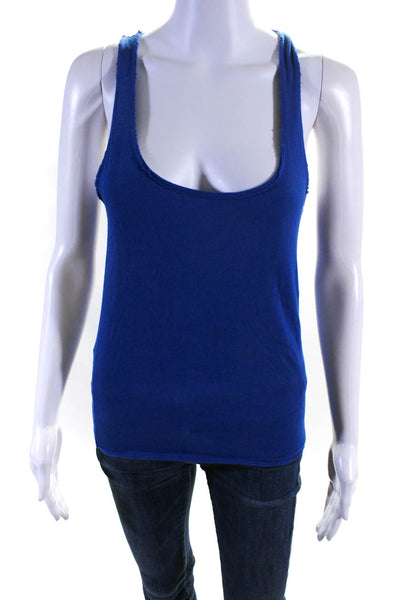 Nation LTD Womens Cotton Jersey Knit Scoop Neck Sleeveless Tank Top Blue Size XS