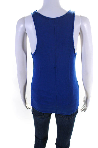 Nation LTD Womens Cotton Jersey Knit Scoop Neck Sleeveless Tank Top Blue Size XS