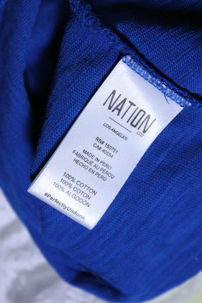 Nation LTD Womens Cotton Jersey Knit Scoop Neck Sleeveless Tank Top Blue Size XS