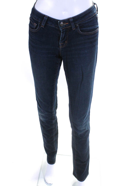 J Brand Womens Cotton Dark Wash Straight Leg Buttoned Jeans Blue Size EUR25