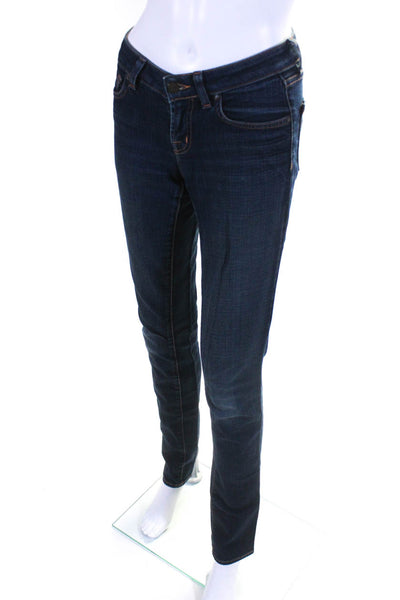 J Brand Womens Cotton Dark Wash Straight Leg Buttoned Jeans Blue Size EUR25