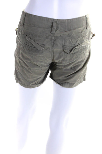 Zadig & Voltaire Womens Cotton Buttoned Textured Cargo Shorts Green Size M