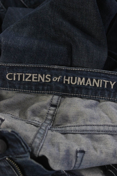 Citizens of Humanity Womens Cotton Dark Wash Straight Jeans Blue Size EUR26