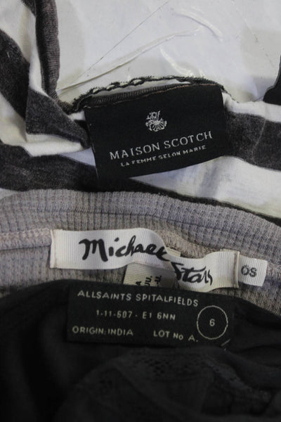 Michael Stars Allsaints Maison Scotch Womens Texture Tops Gray Size OS 6 1 Lot 3