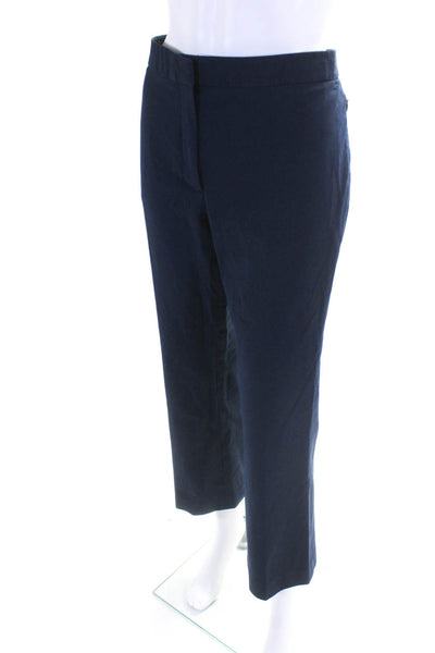 Theory Womens Flat Front Hook Close Mid-Rise Bootcut Pants Trousers Blue Size 14