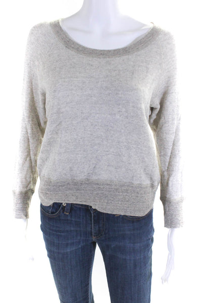 Etoile Isabel Marant Womens Cotton Round Neck Pullover Sweatshirt Beige Size S