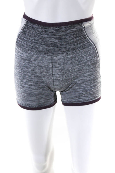 Athleta Womens Low-Rise Athletic Stretchy Compression Shorts Purple Gray Size S