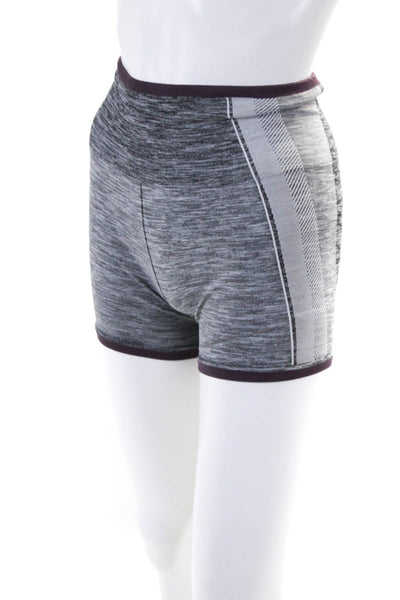 Athleta Womens Low-Rise Athletic Stretchy Compression Shorts Purple Gray Size S