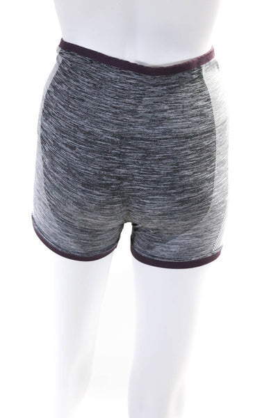 Athleta Womens Low-Rise Athletic Stretchy Compression Shorts Purple Gray Size S