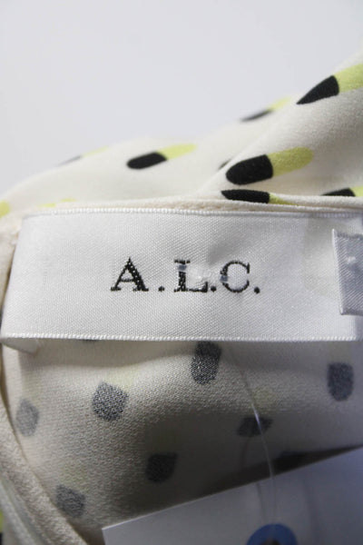 ALC Womens Printed Cutout Bodice Mini Sheath Dress Ivory Black Yellow Size 0