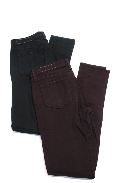 Rag & Bone Women's Midrise Five Pockets Skinny Pant Black Burgundy Size 26 Lot 2