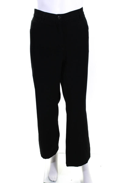 Armani Collezioni Womens Zipper Fly High Rise Straight Leg Pants Black Size 14