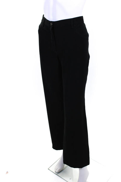 Armani Collezioni Womens Zipper Fly High Rise Straight Leg Pants Black Size 14
