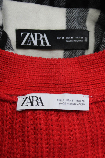 Zara Womens Cardigan Sweater Shacket Jacket Tops White Size M S Lot 2