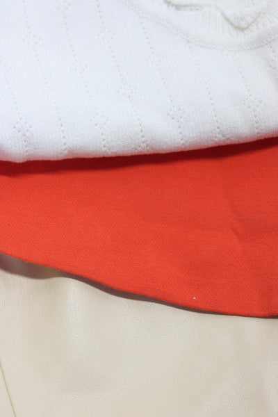 Zara Womens Square Neck Spaghetti Straps Cropped Top Blouse Orange Size XS Lot 3