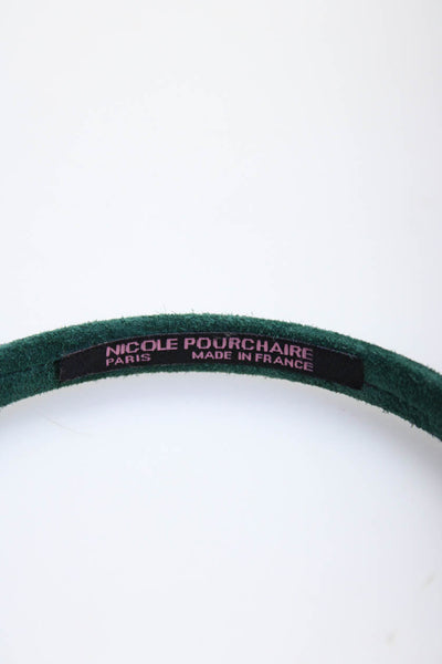 Wardani Nicole Pourchaire Womens Suede Leather Headbands Green Yellow Lot 2
