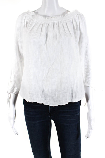 Generation Love Womens Long Sleeves Off The Shoulder Blouse White Size Small