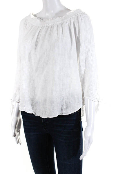 Generation Love Womens Long Sleeves Off The Shoulder Blouse White Size Small