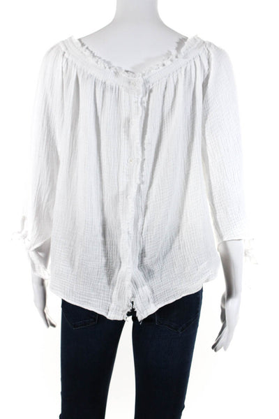 Generation Love Womens Long Sleeves Off The Shoulder Blouse White Size Small