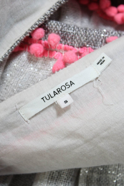 Tularosa Womkens Pom Pom Tiered Mini Skirt Multi Colored Cotton Size Small